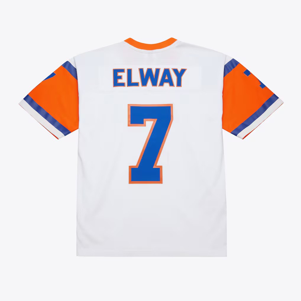 Denver Broncos 1994 John Elway #7 Mitchell and Ness White Jersey