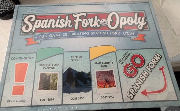 Rare SPANISH FORK-OPOLY Game Sealed