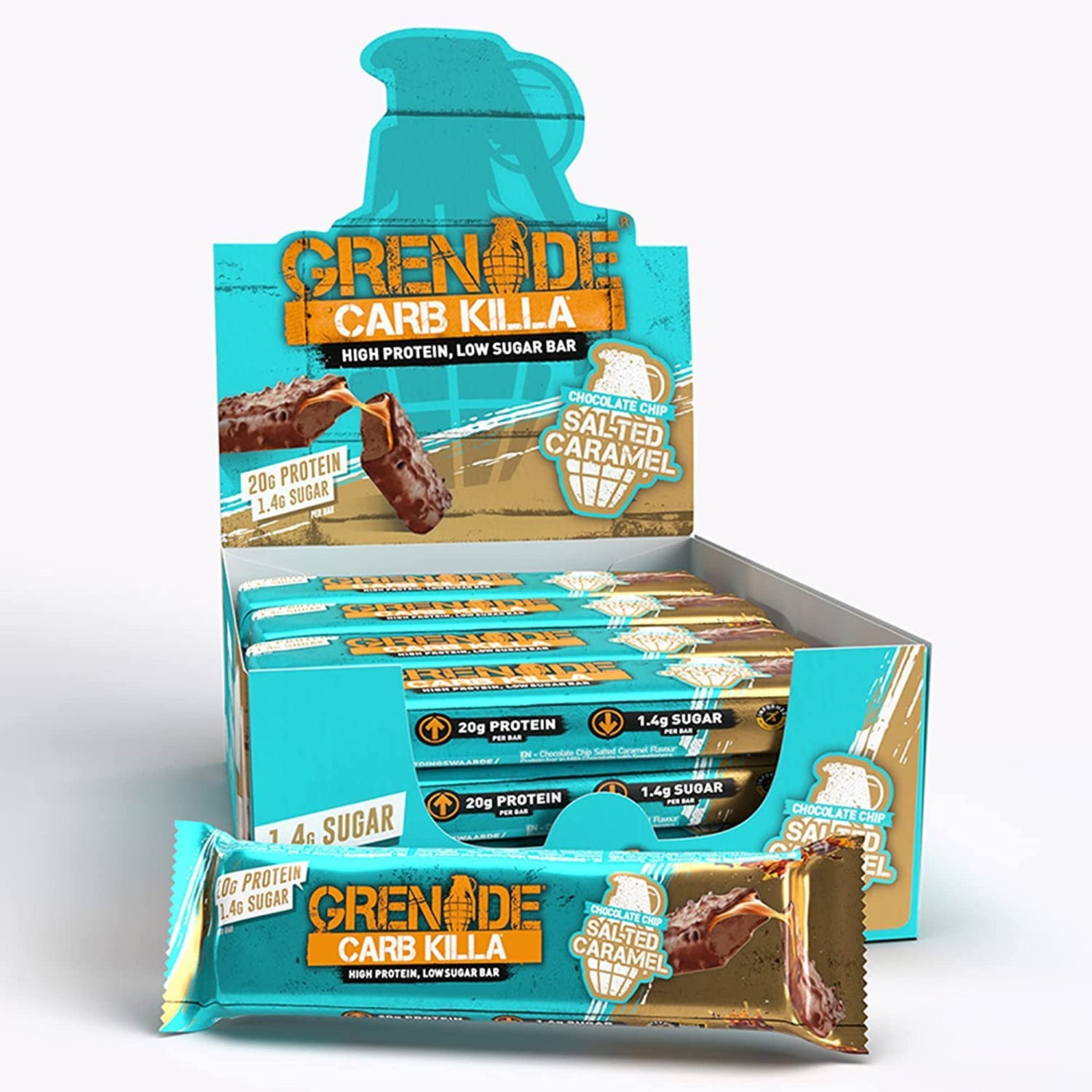 Grenade UK Protein Bar Chocolate Chip Salted Caramel 2.12oz 12ct