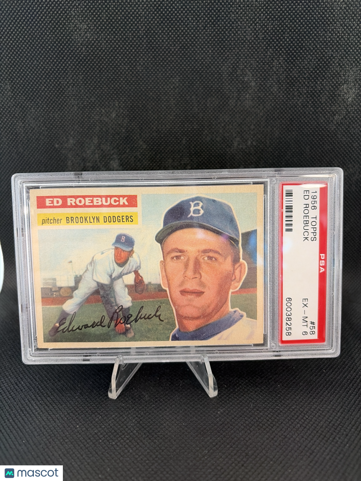 1956 Topps Ed Roebuck #58 White Back PSA 6