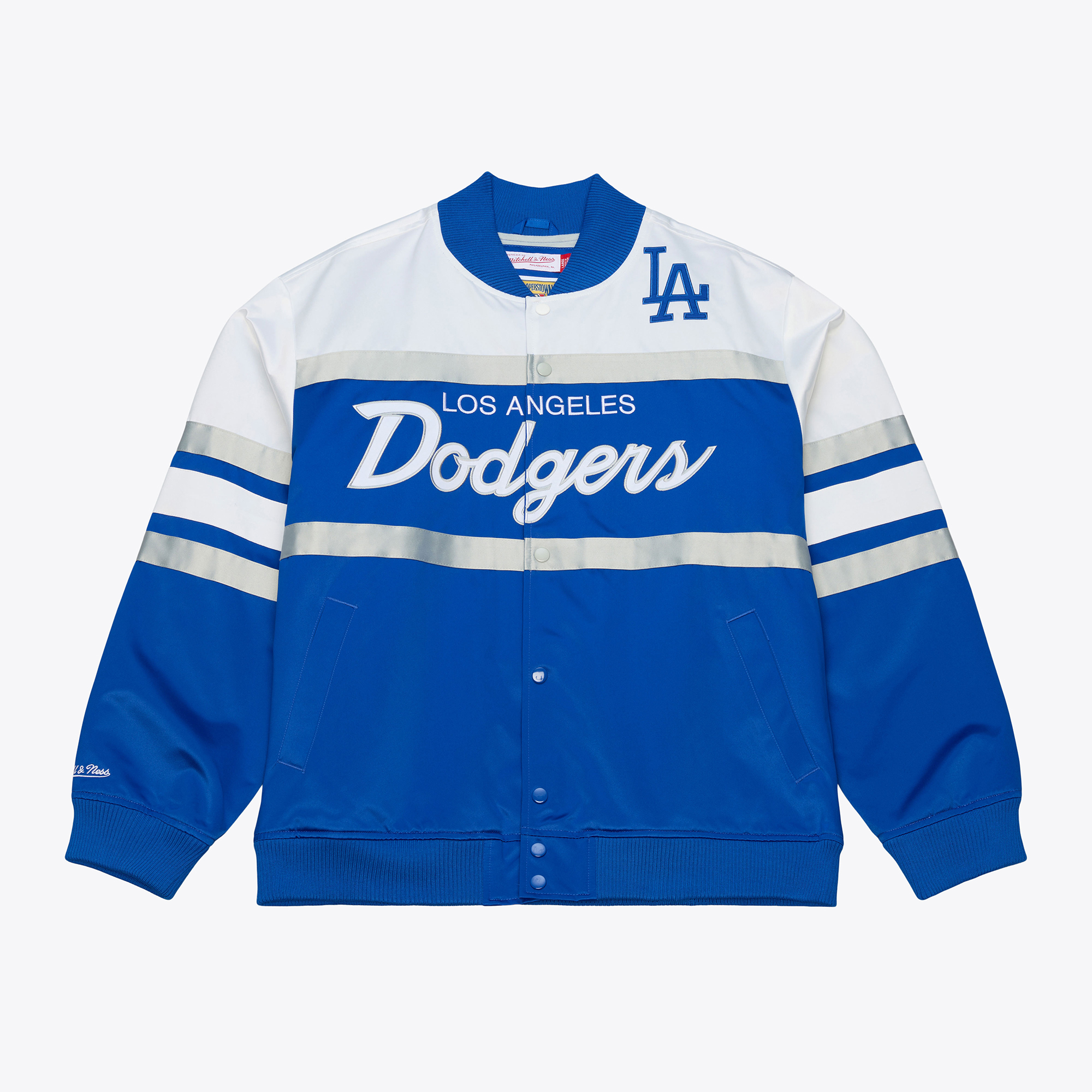 Los Angeles Dodgers Head Coach Mitchell and Ness Satin Jacket