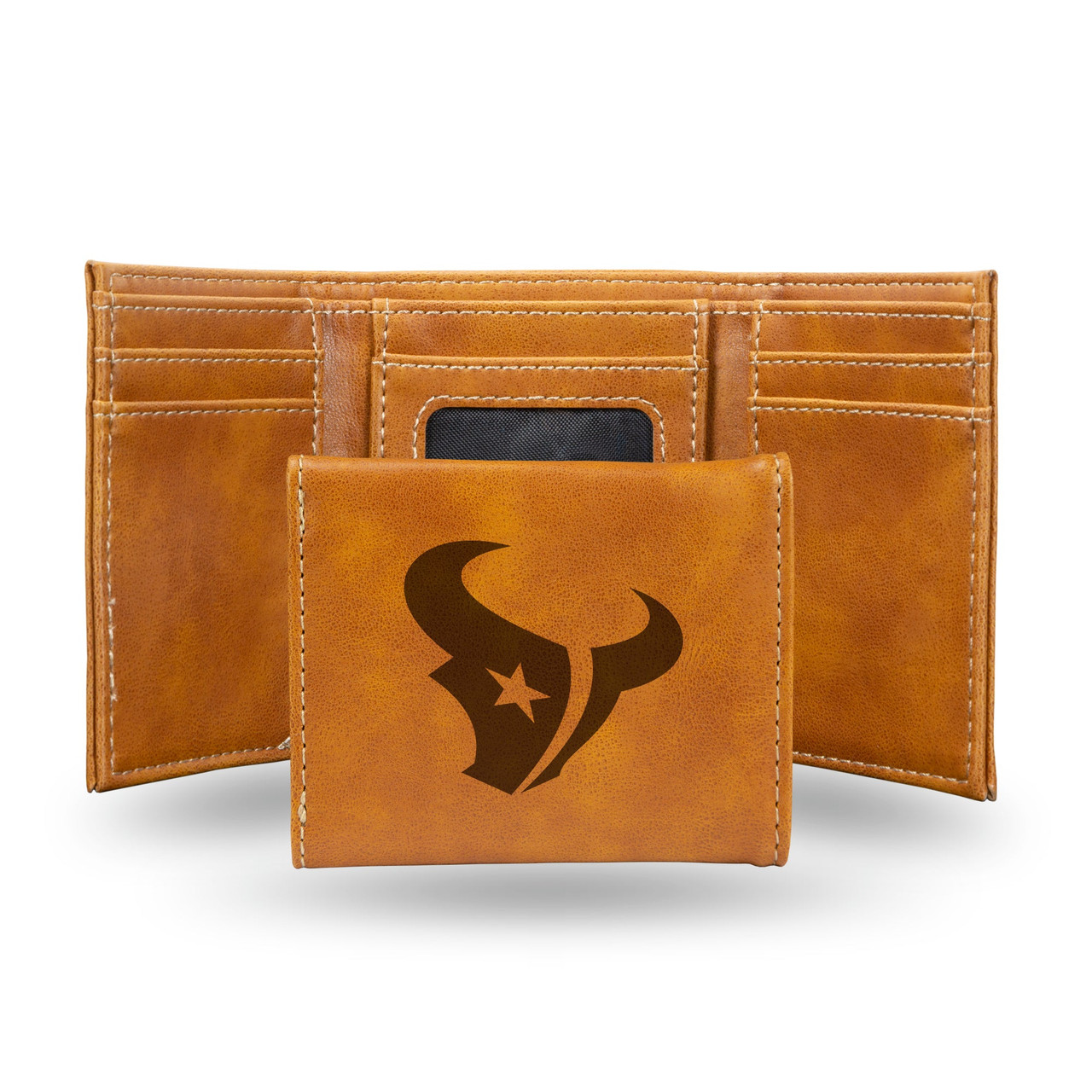 Houston Texans Laser Engraved Trifold Leather Wallet