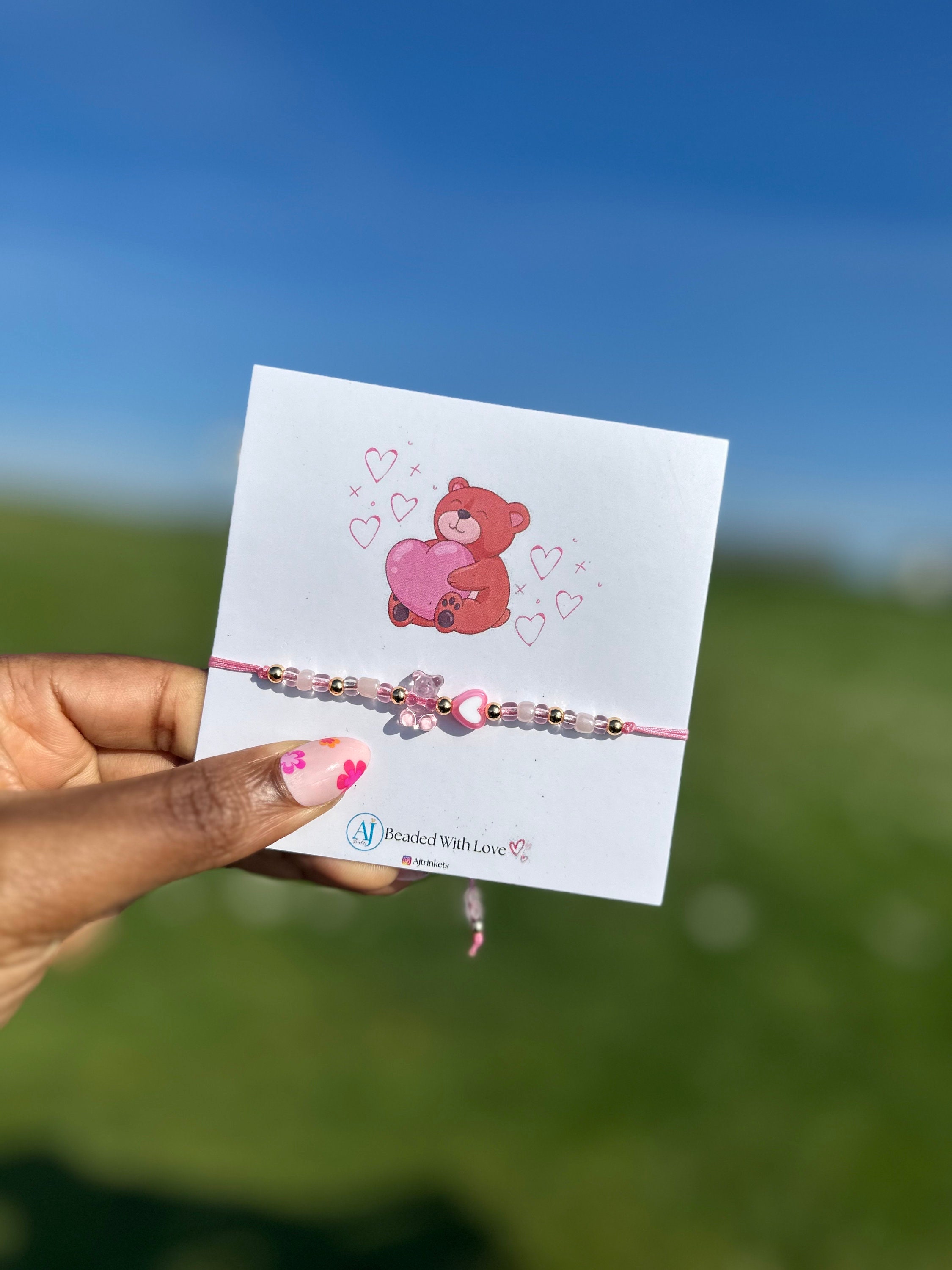 Adjustable Bear Hug Bracelet: Friendship String Jewelry, Mother’s Day gift view 3