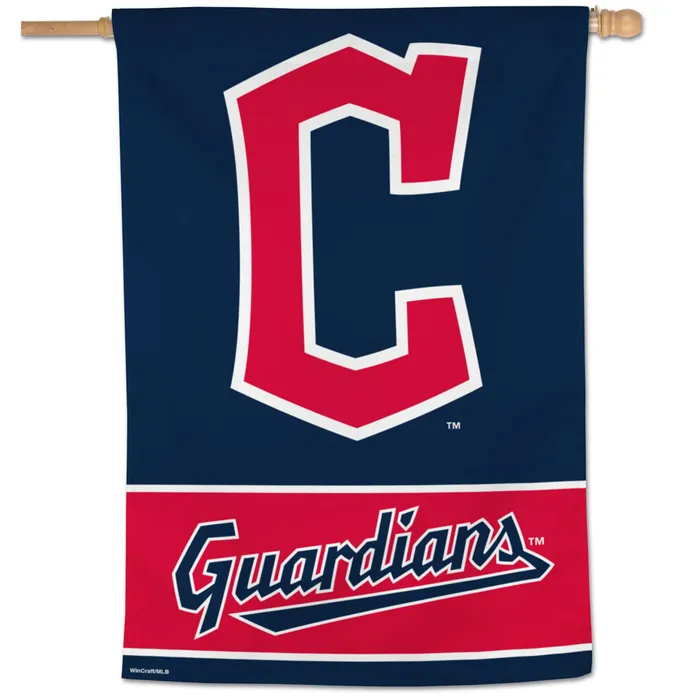 Cleveland Guardians Wordmark Vertical House Flag 28x40"