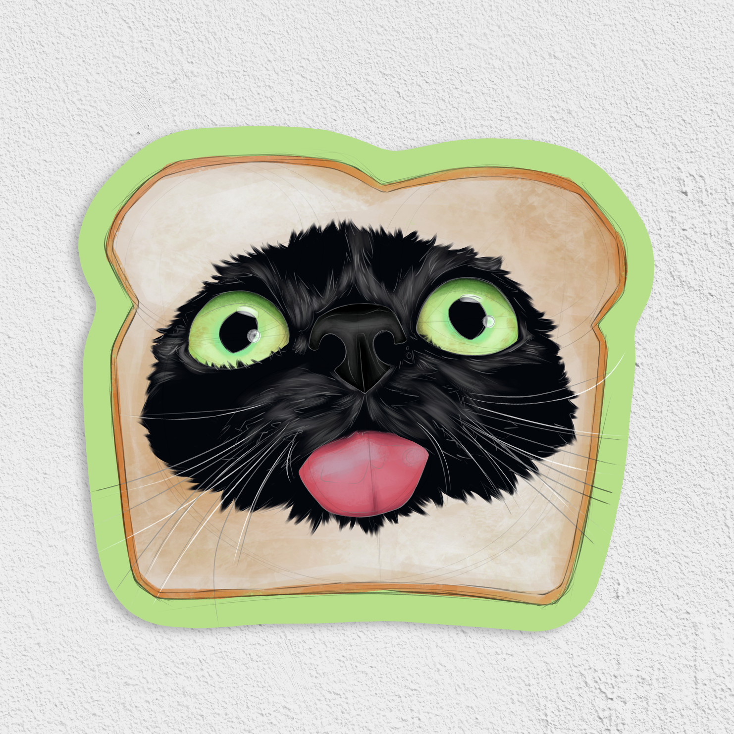 Cat Loaf Studio - In-Bread Cat Waterproof Sticker: Glossy, 3"