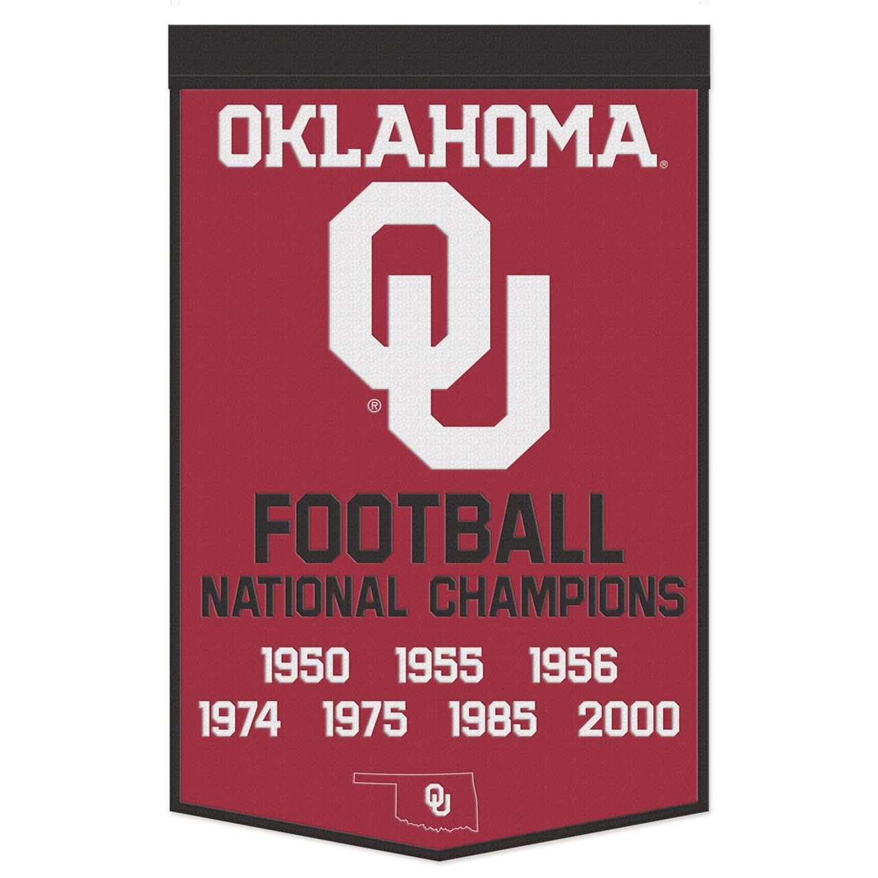Oklahoma Sooners Wool Football Dynasty Championship Banner 24x38"