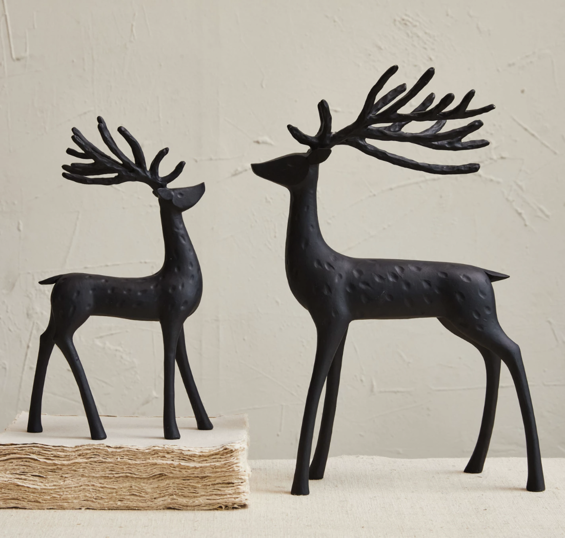 Black Resin Reindeer - Short