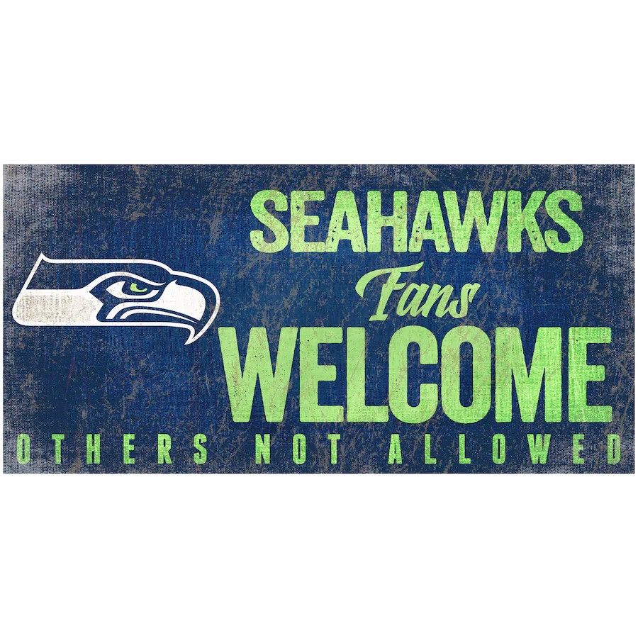 Seattle Seahawks Wood Welcome Sign