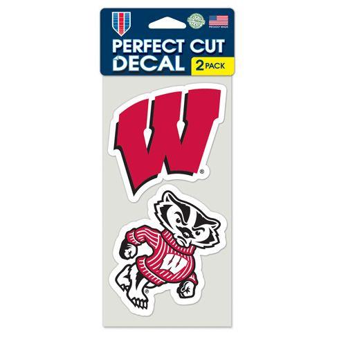 Wisconsin Badgers Perfect Cut Decals 2 pack