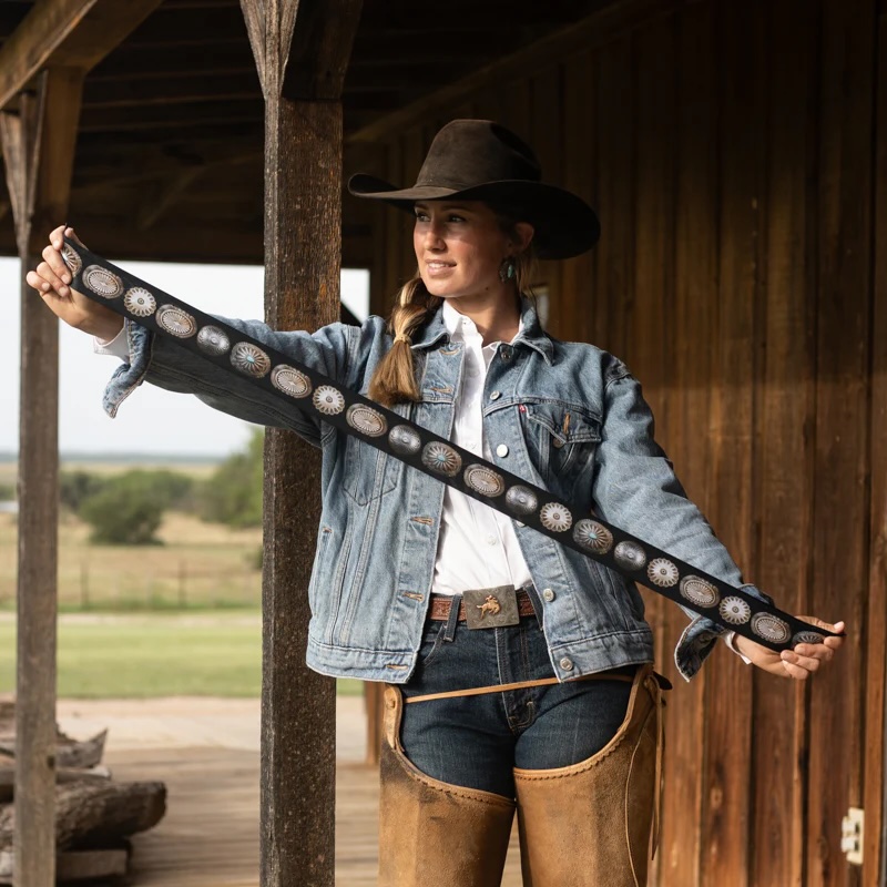 Fringe Scarves - Twilly - Big Concho Black