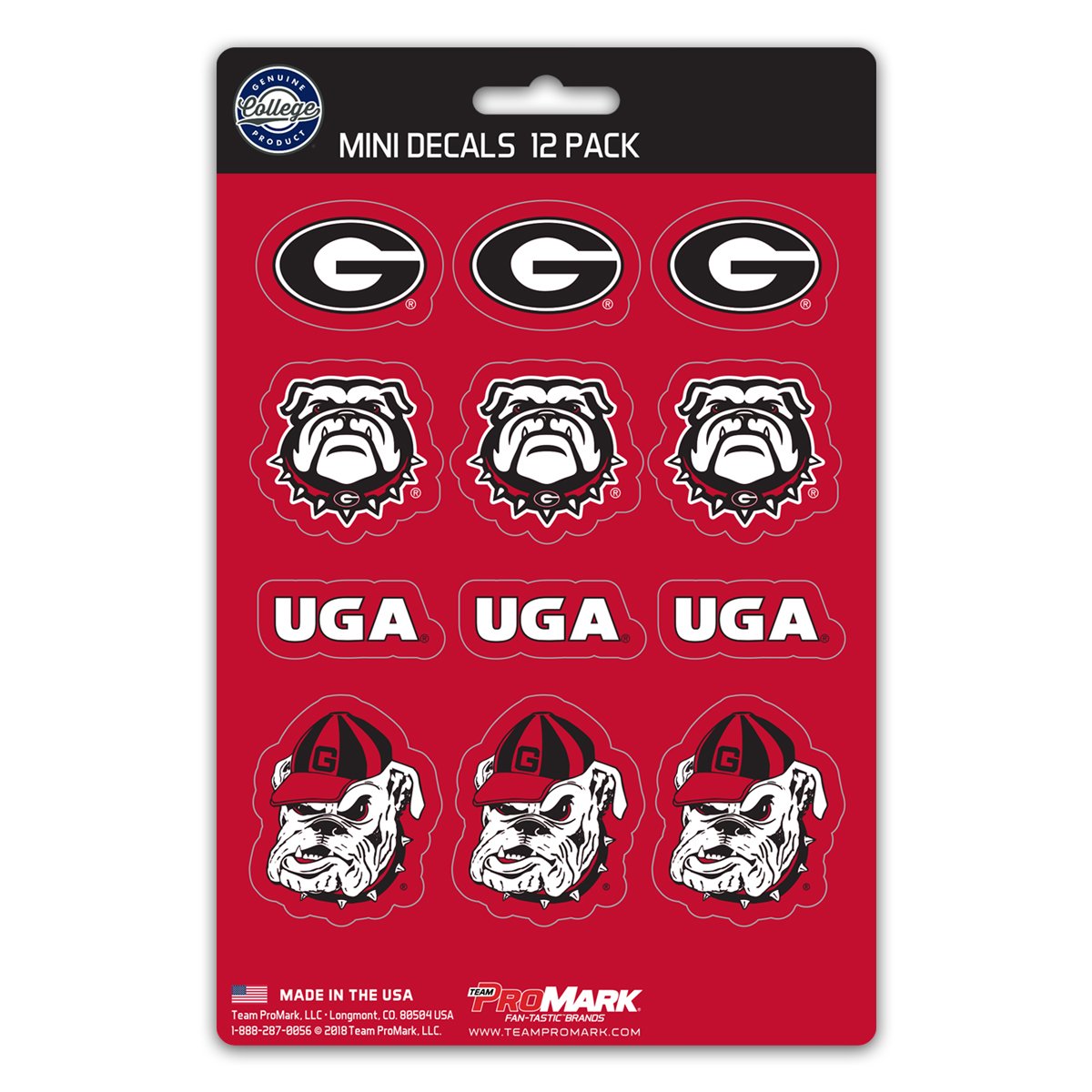 Georgia Bulldogs Mini Decals 12pk Set