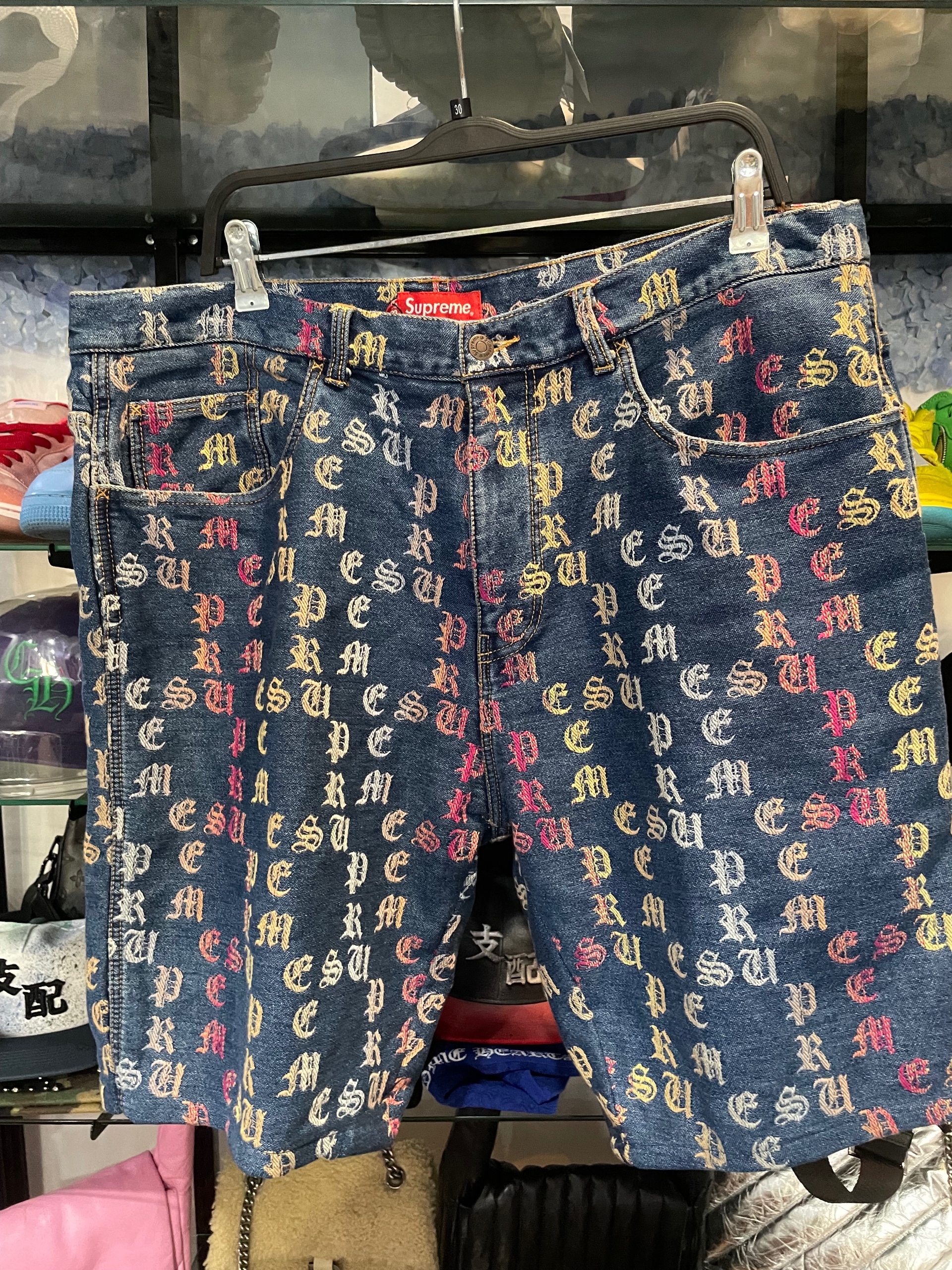 supreme multicolor shorts size 38 (used)