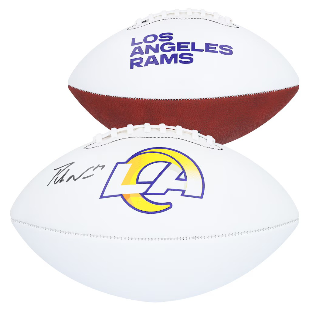 Los Angeles Rams Puka Nacua Autographed Full Size Franklin Football