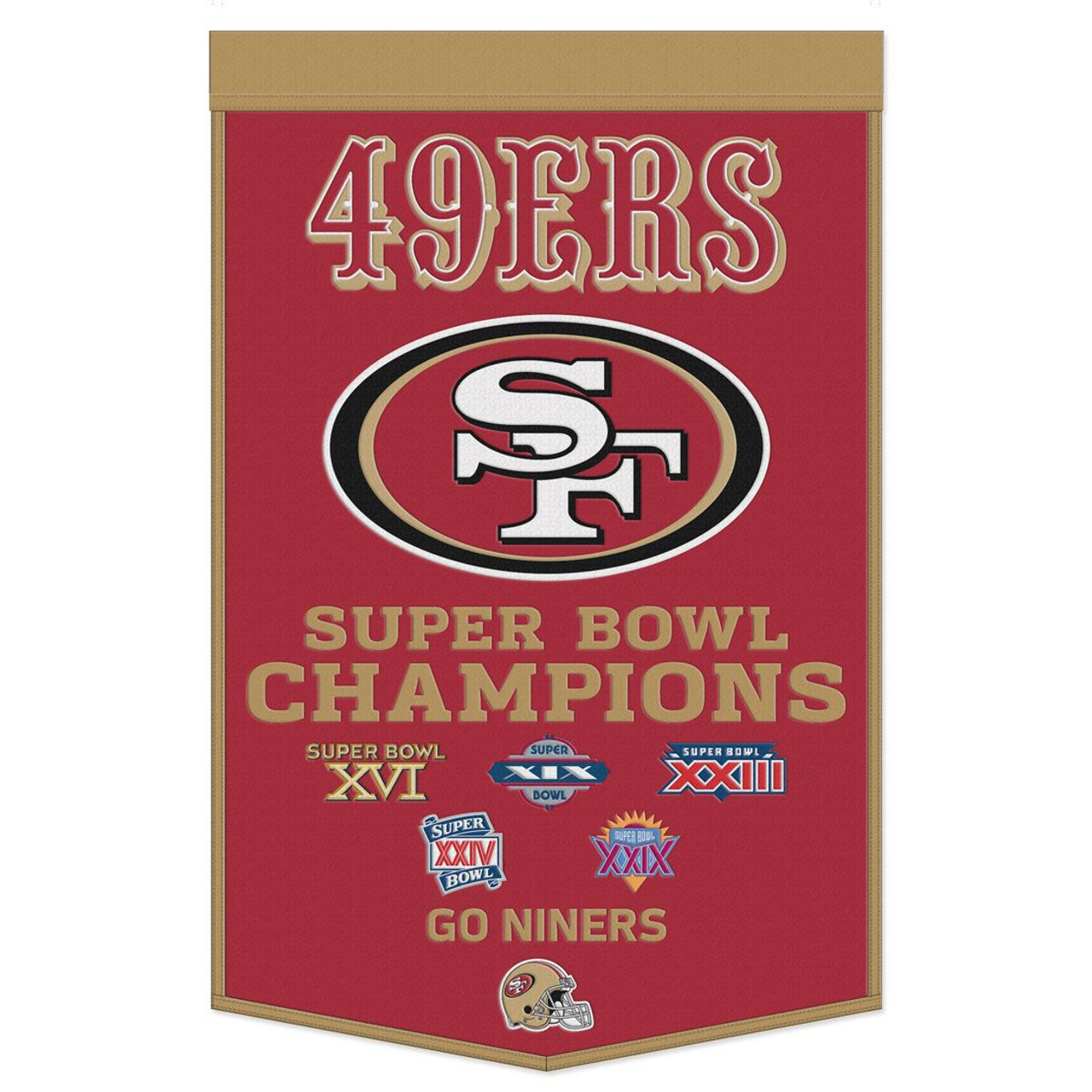 San Francisco 49ers Wool Dynasty Championship Banner 24x38"