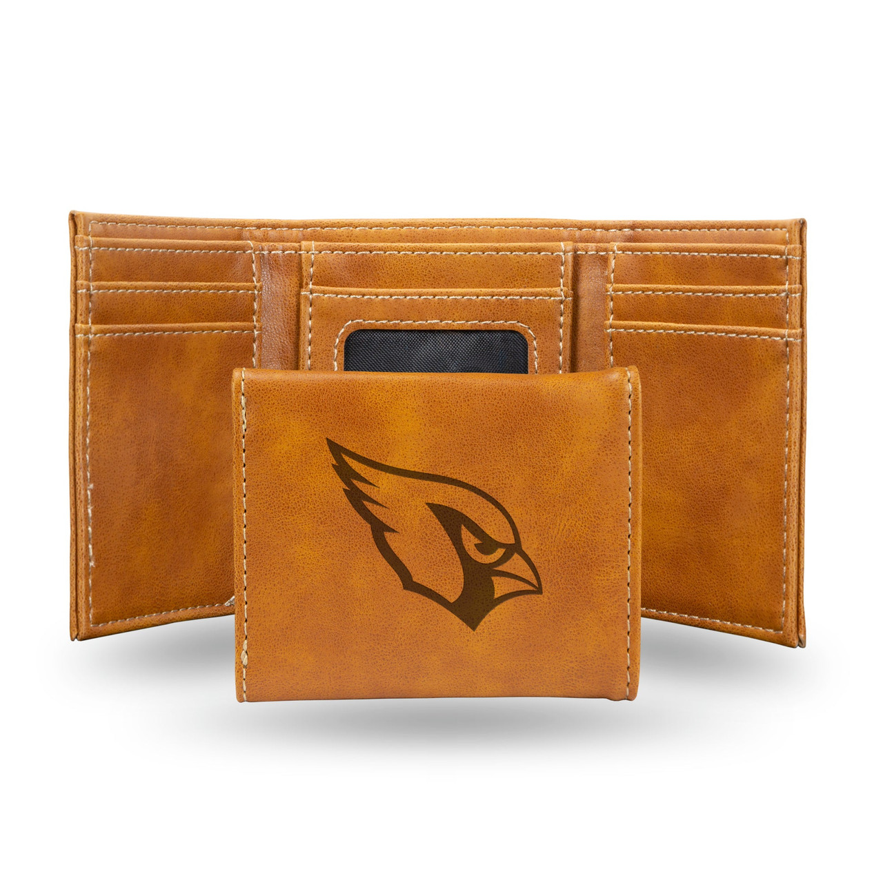Arizona Cardinals Laser Engraved Trifold Leather Wallet