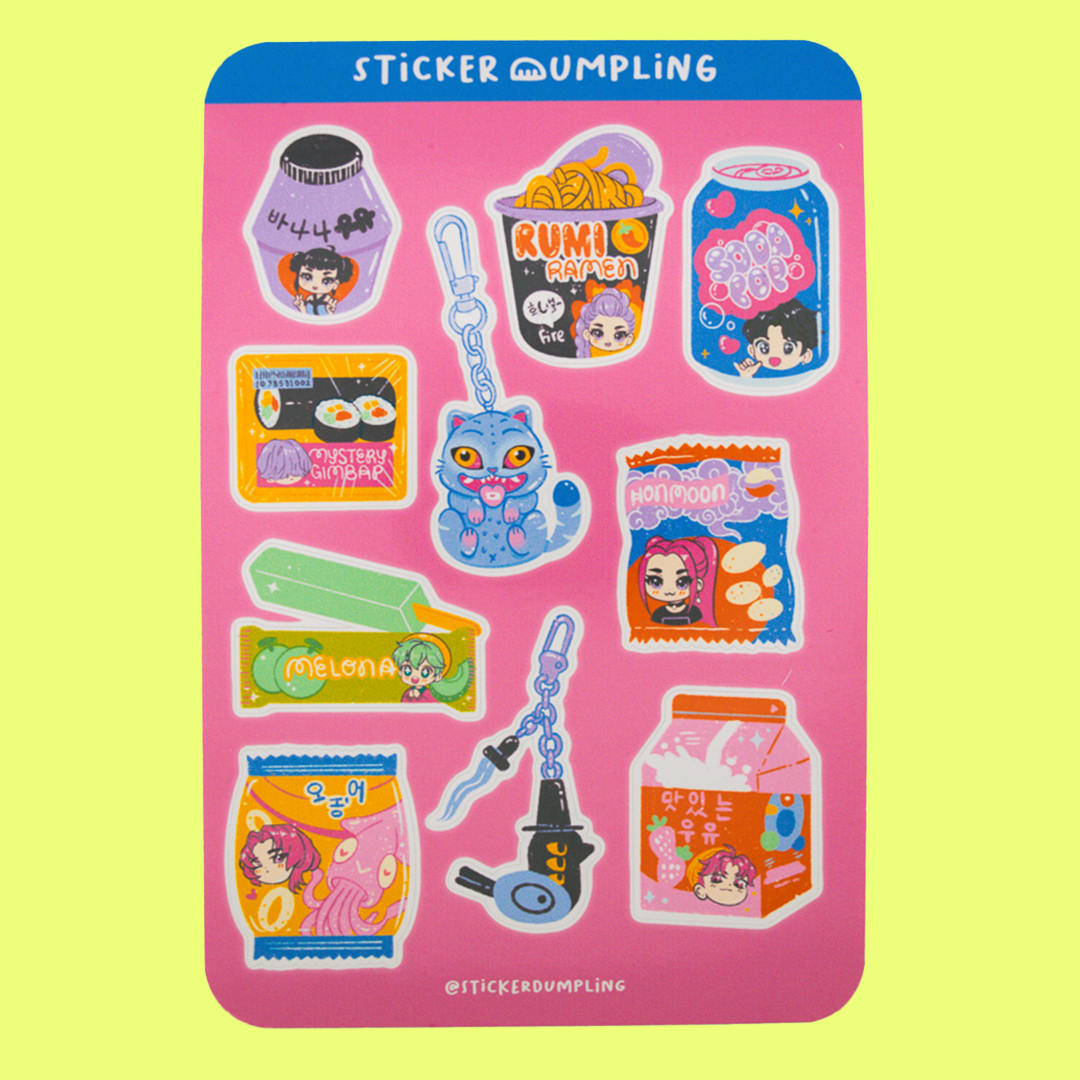 Kpop Hunter Snacks Sticker Sheet