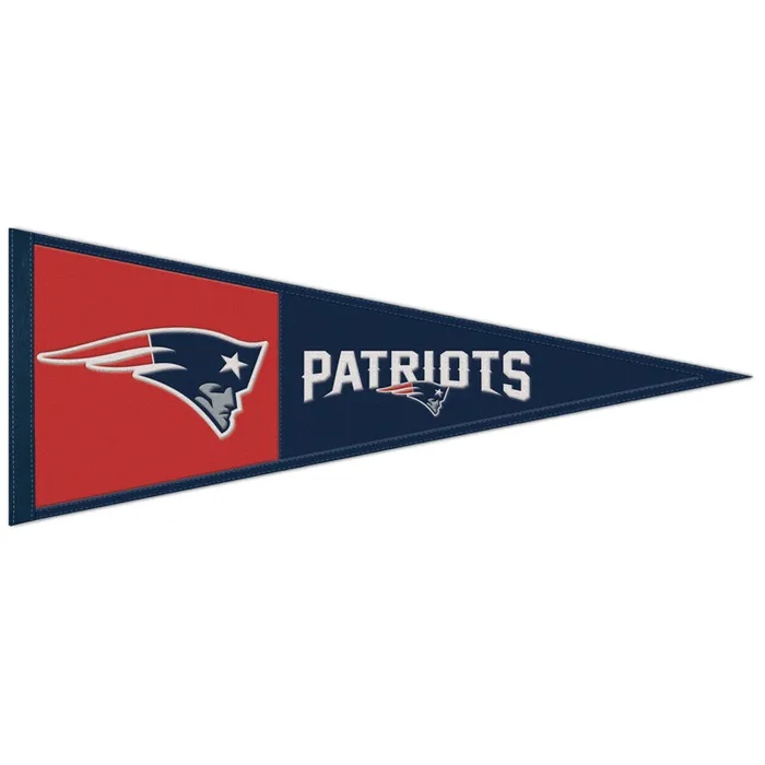 New England Patriots Embroidered Primary Logo Wool Pennant 13x32"