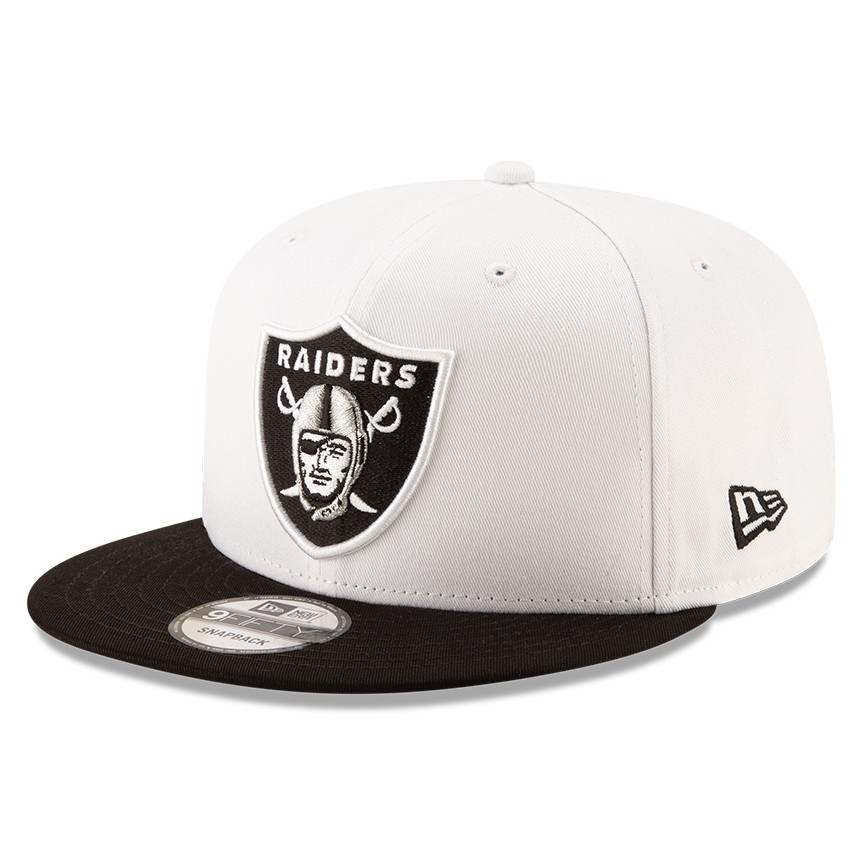 Las Vegas Raiders White/Black New Era 9FIFTY Snapback Hat