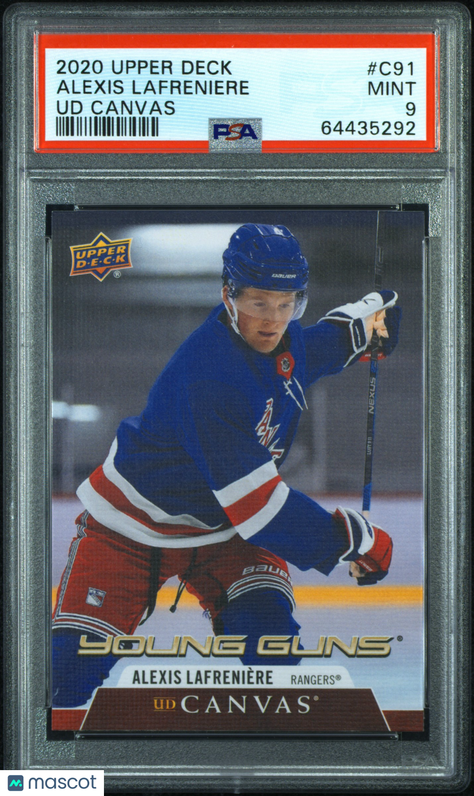 2020 Upper Deck UD Canvas Alexis Lafreniere #C91 PSA 9