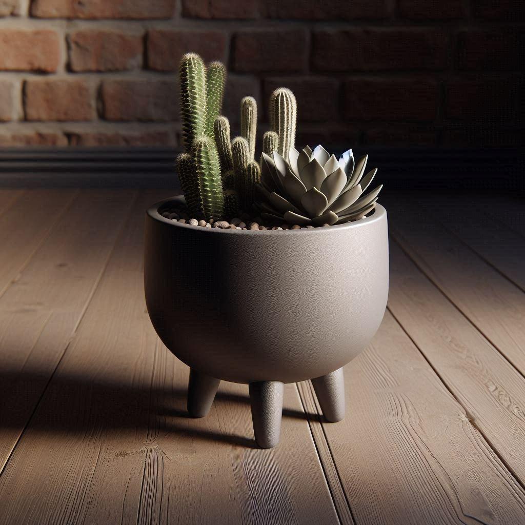 Rounded Succulent Planter With Feet