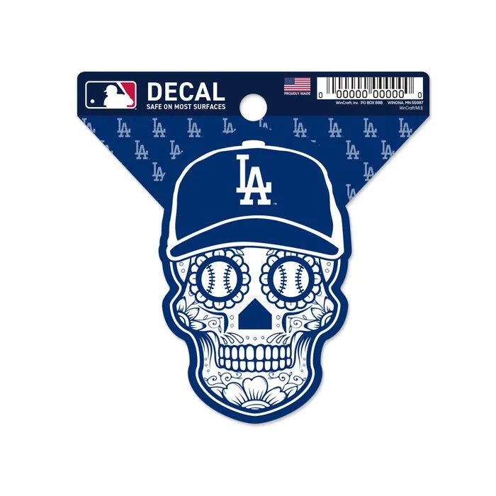 Los Angeles Dodgers Skull Clean Cut Decal 3x4"