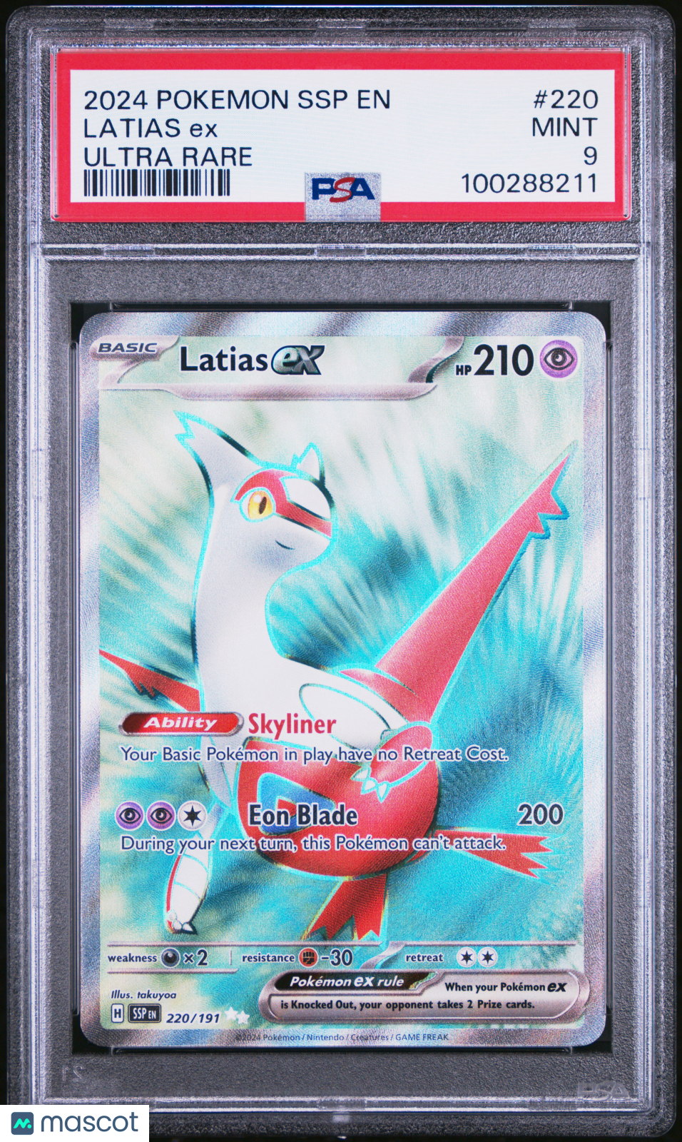 2024 Pokemon SSP EN-Surging Sparks Latias EX Ultra Rare PSA 9