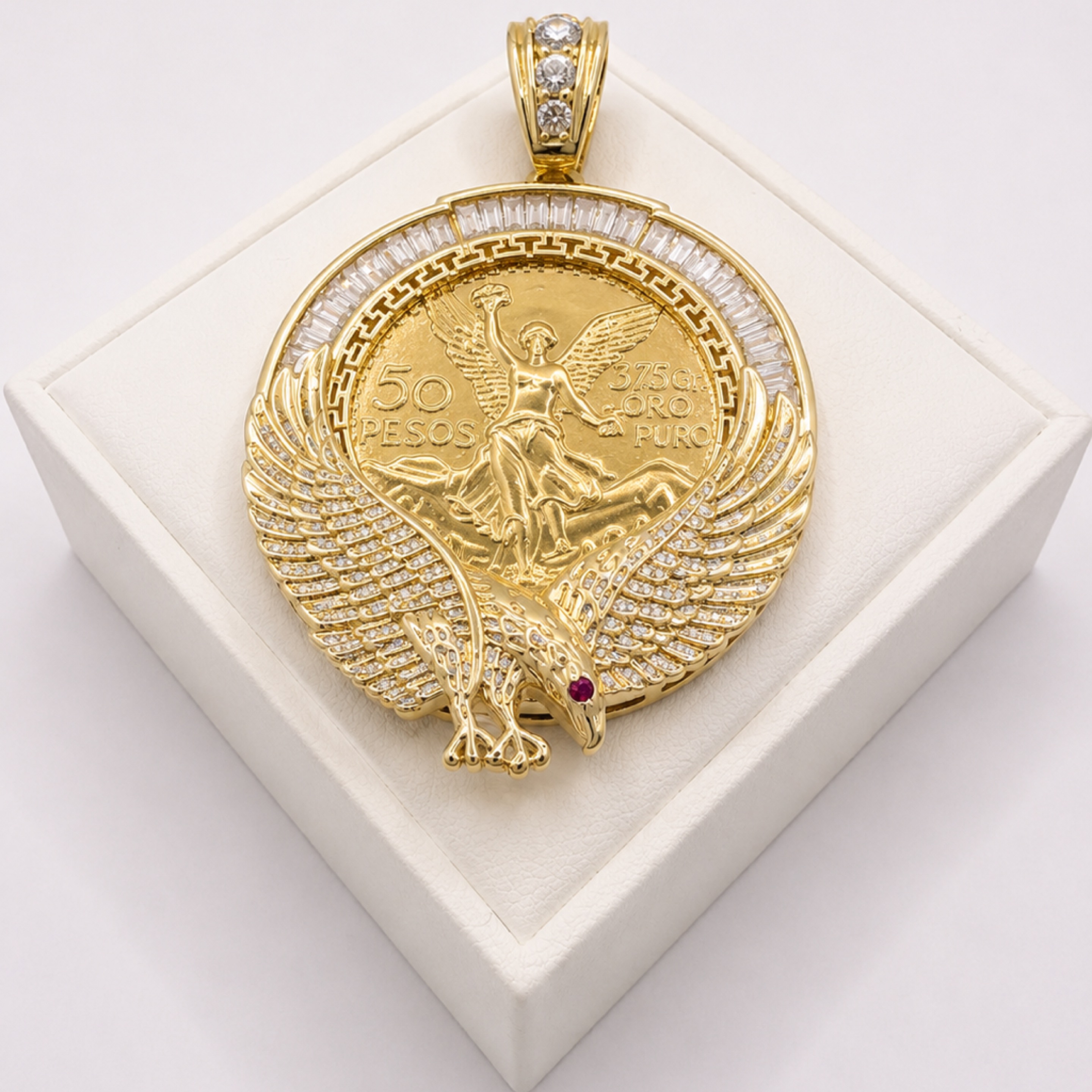 Gold Centenario Eagle Pendant 