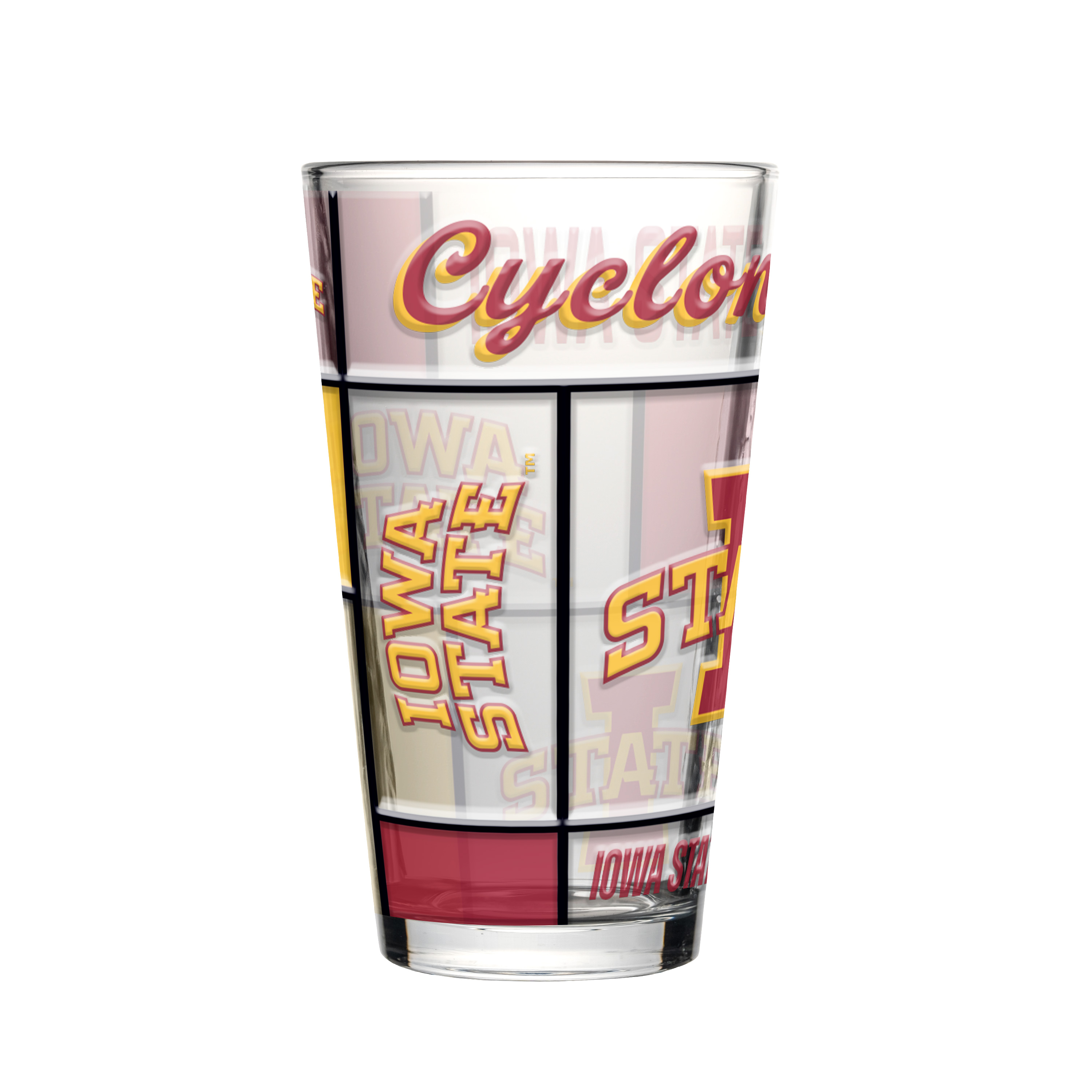 Iowa State Cyclones Boxed Quilted Stained Pint Glass 16oz