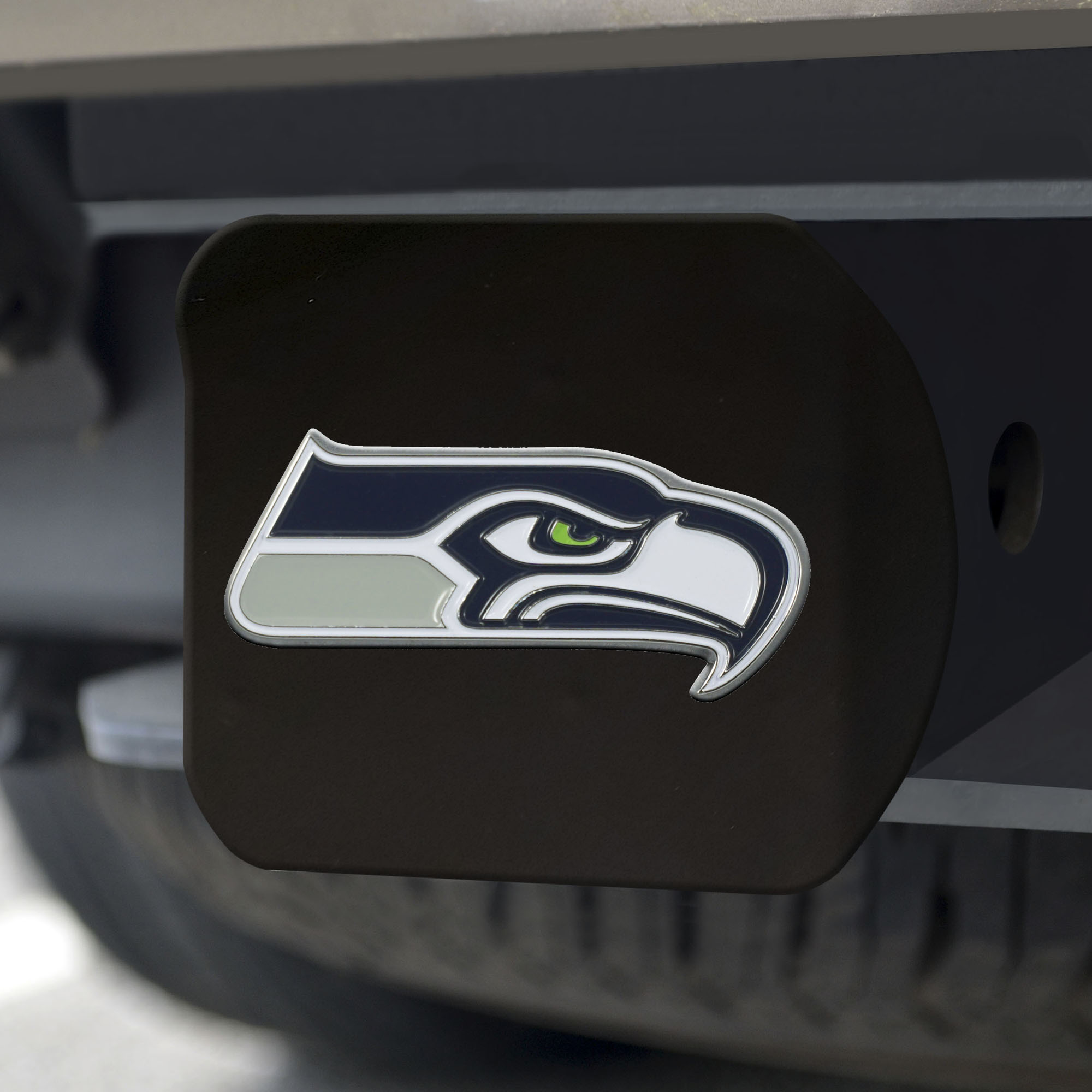Seattle Seahawks Black Chrome Hitch Cover