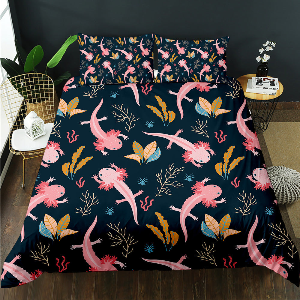Whimsical Axolotl Underwater Bedding Set