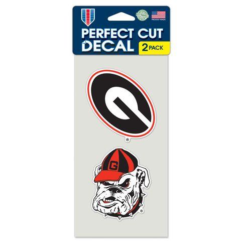 Georgia Bulldogs Perfect Cut Decals 2 pack