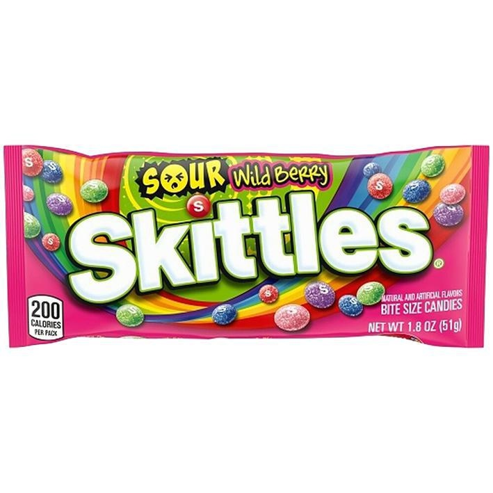 Skittles Sour Wild Berry Chewy Candy 1.8 oz 24 ct