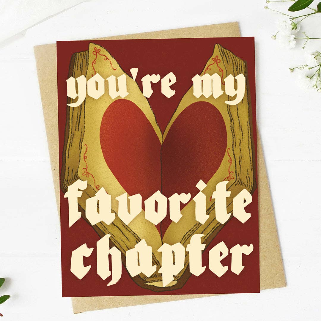 "You're my favorite chapter" Red Valentine's Day Card