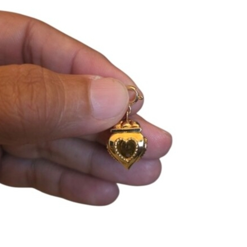 Gold Toned Heart Locket Charm Pendant