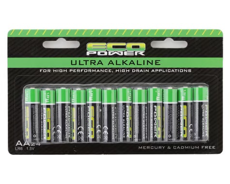 Ecopower Ultra Alkaline AA Batteries (24)