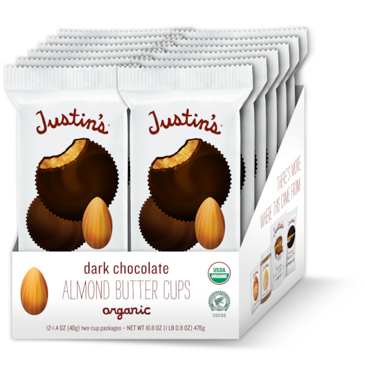 Justin's Dark Chocolate Almond Butter Cup, 1.4 ozz 12 ct