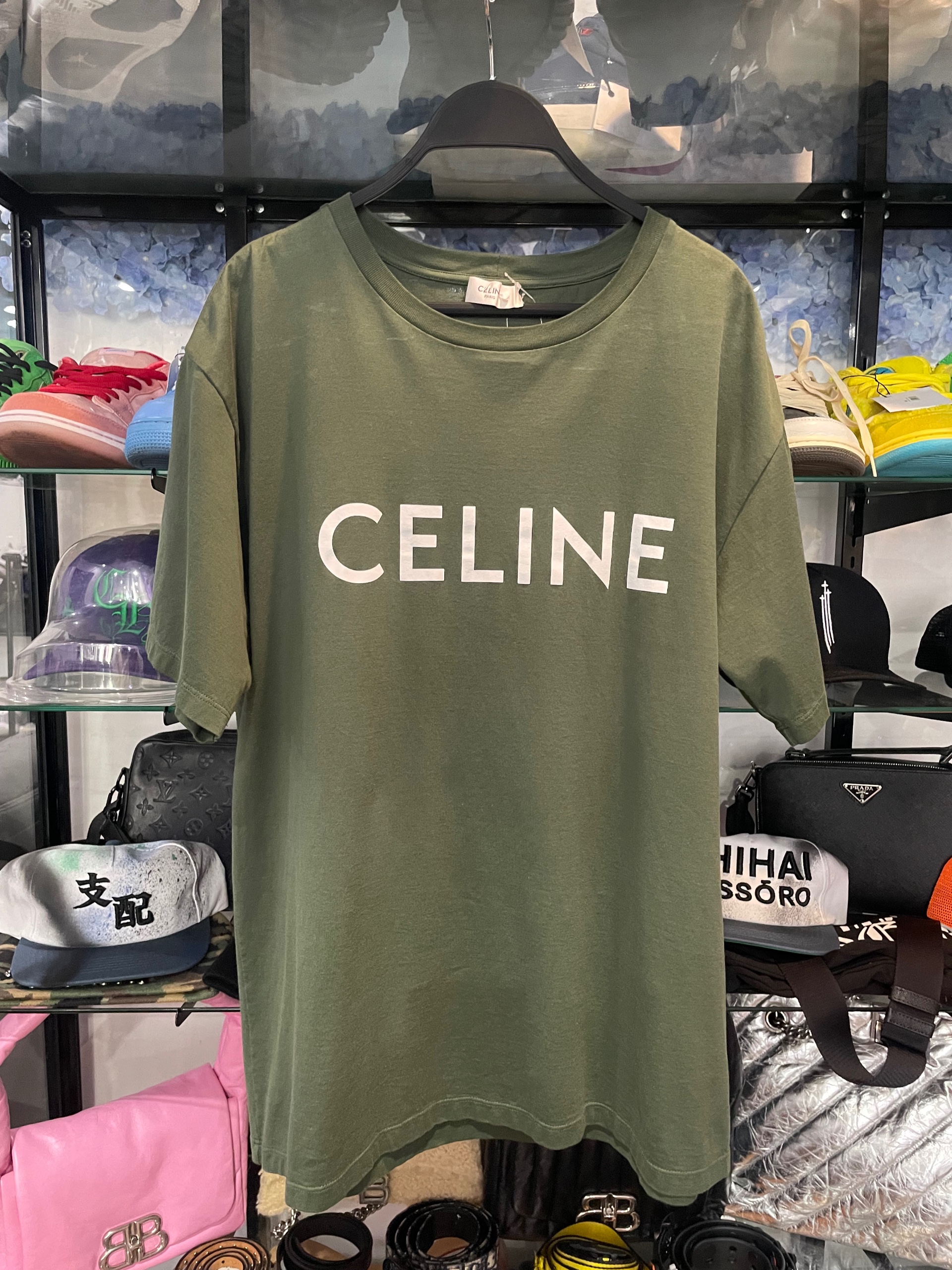 celine t-shirt green size M (used)