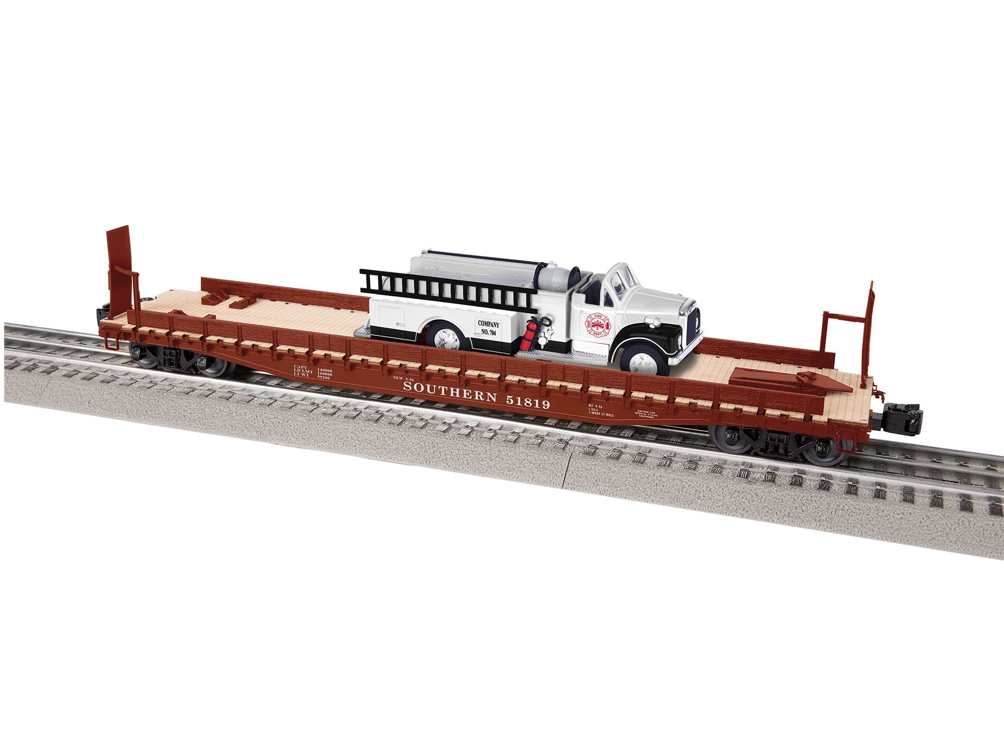 Southern 50' Flatcar W/ Firetruck #51819 2226310 O Scale