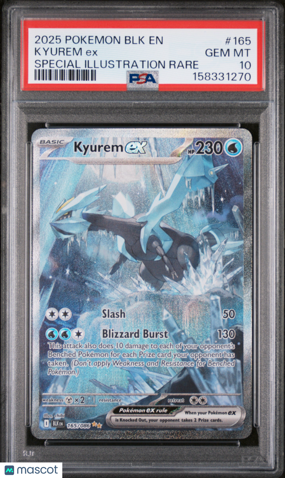 2025 Black Bolt Kyurem EX Special Illustration Rare PSA 10 #165