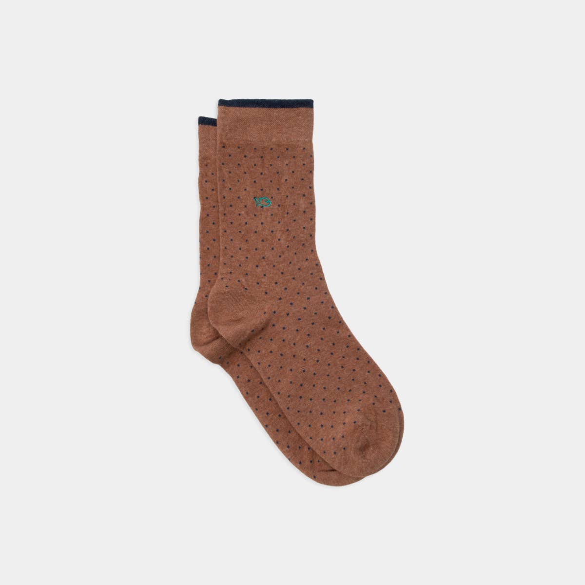 Square Combed Cotton Socks - Brown - One Size