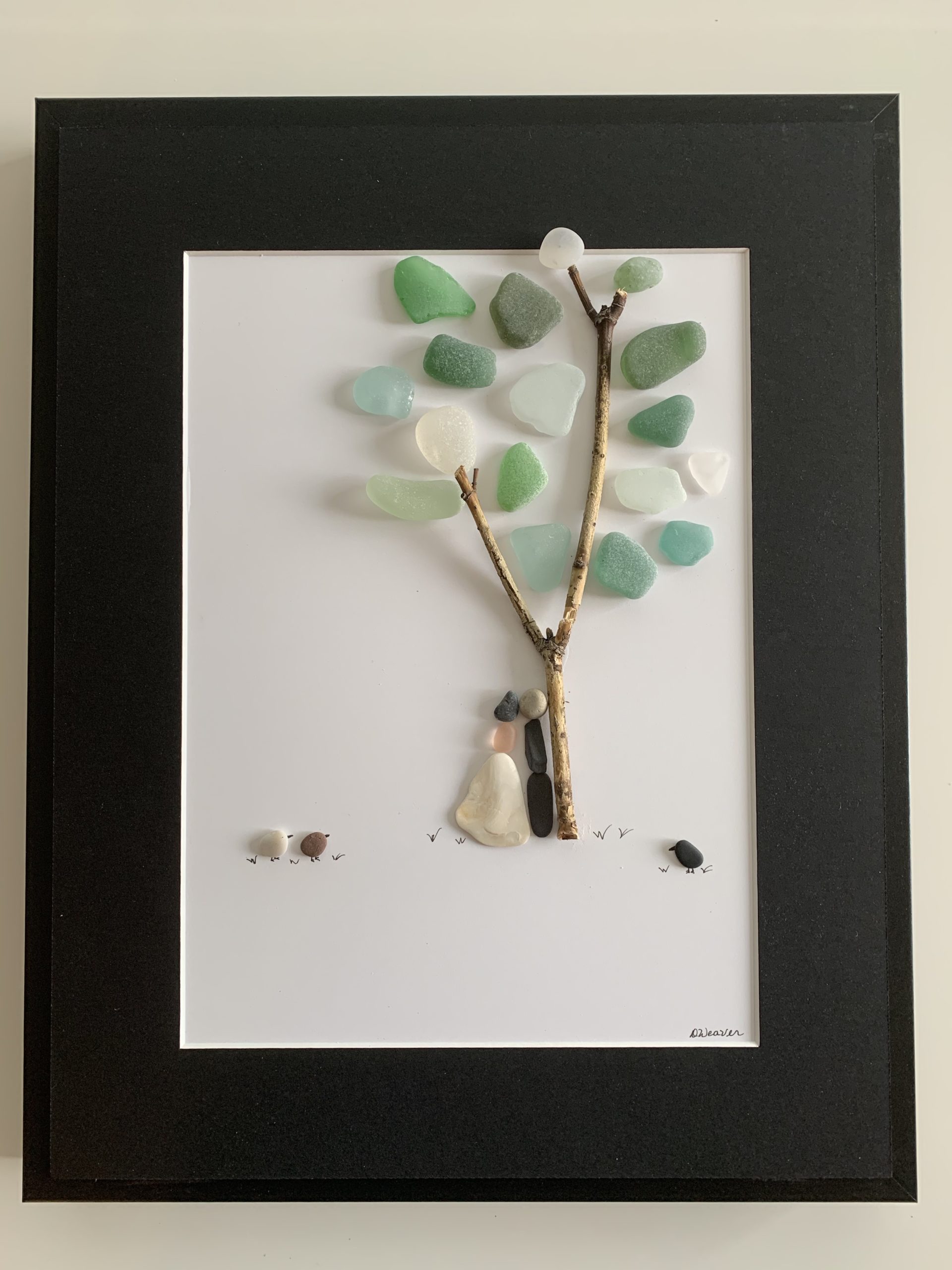 Magical Moment for a couple under the Sea Glass Tree (Pebble Art)