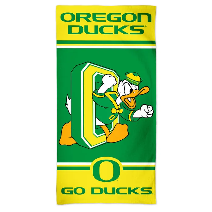 Oregon Ducks Donald Duck Theme Beach Towel