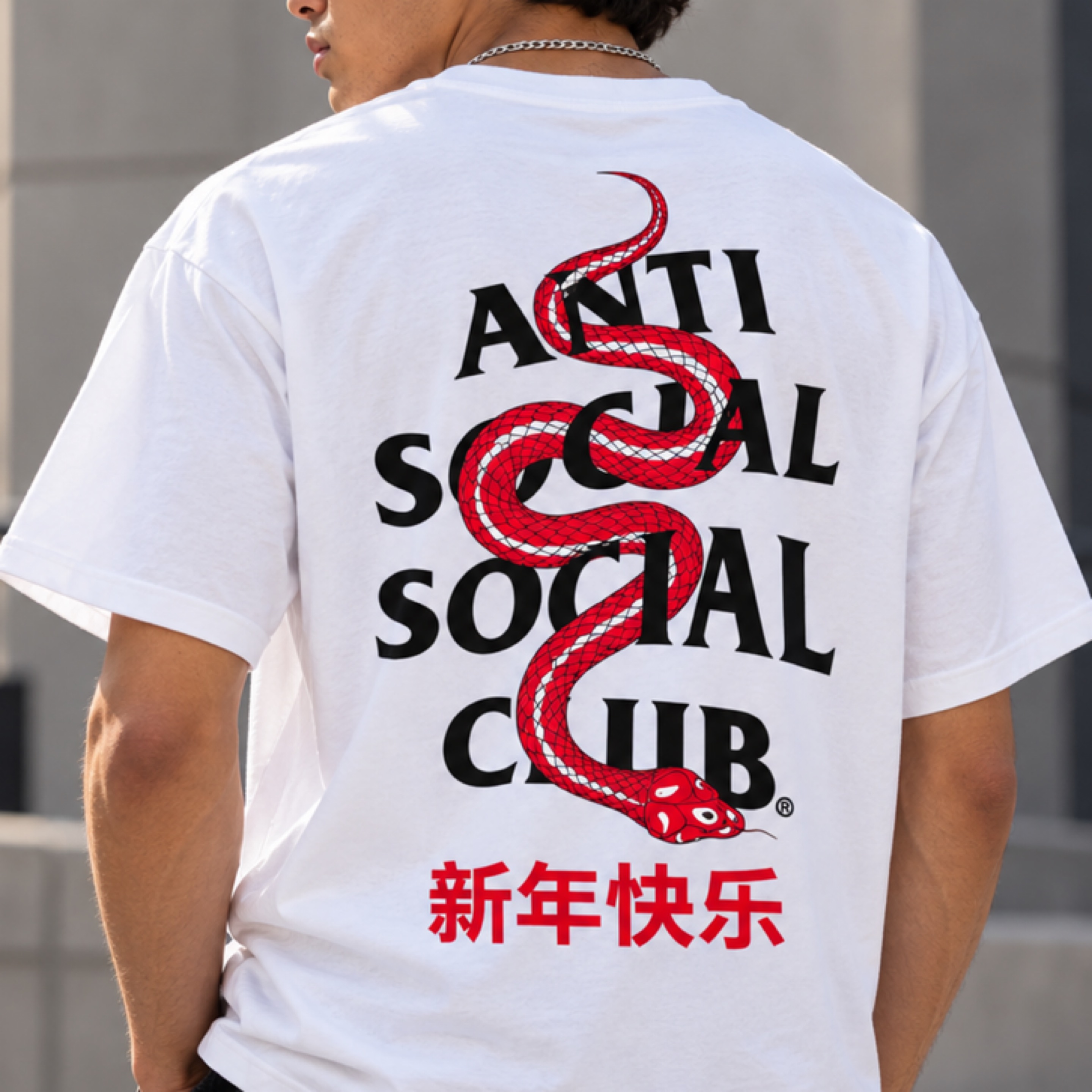 Anti Social Club (Year Of The Snake White) Sz. M