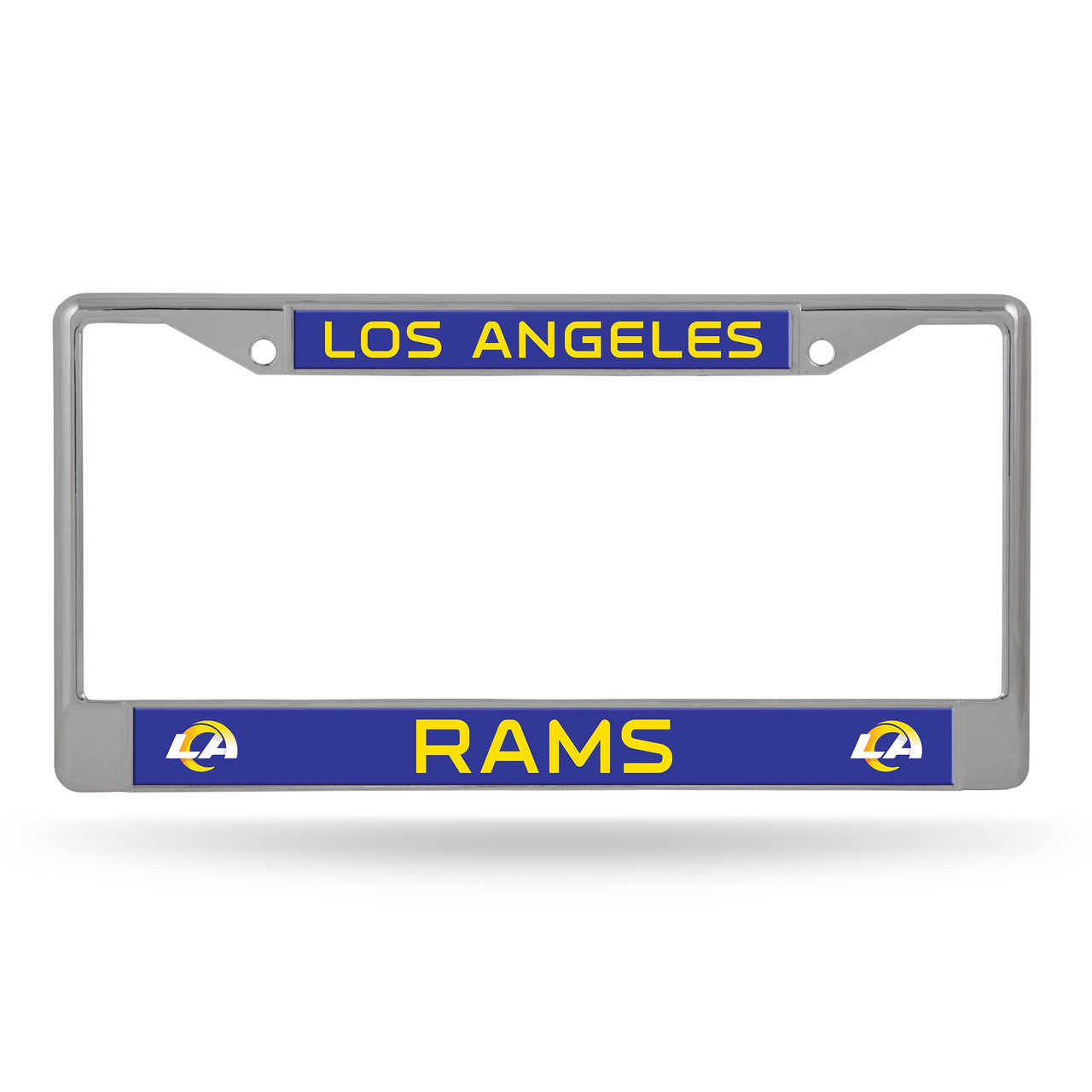 Los Angeles Rams Chrome License Plate Frame with Blue Plates