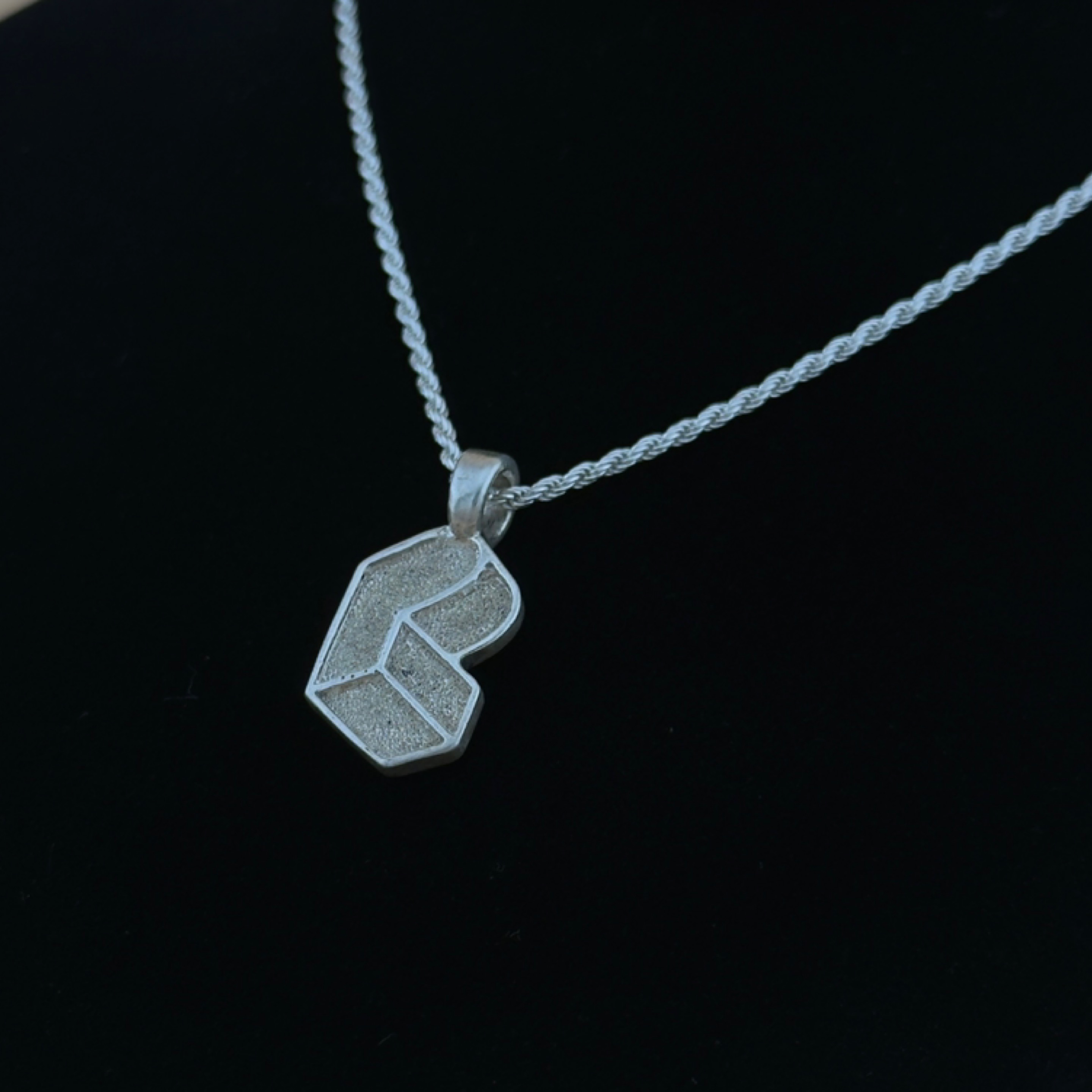 Pretty Lights New Era Logo Pendant – Stippled, 925 Sterling Silver