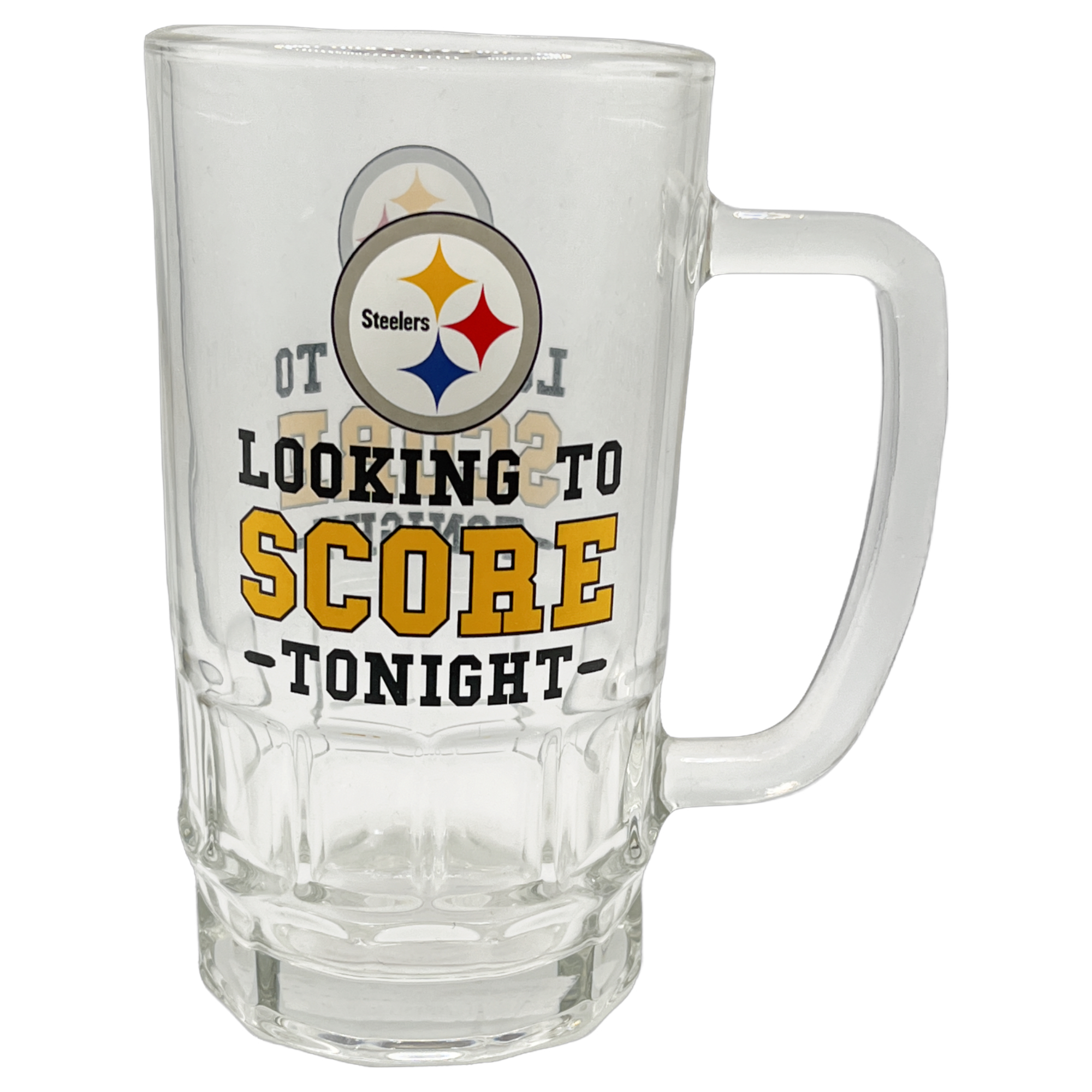 Pittsburgh Steelers 16 oz Glass Tankard Mug with Print