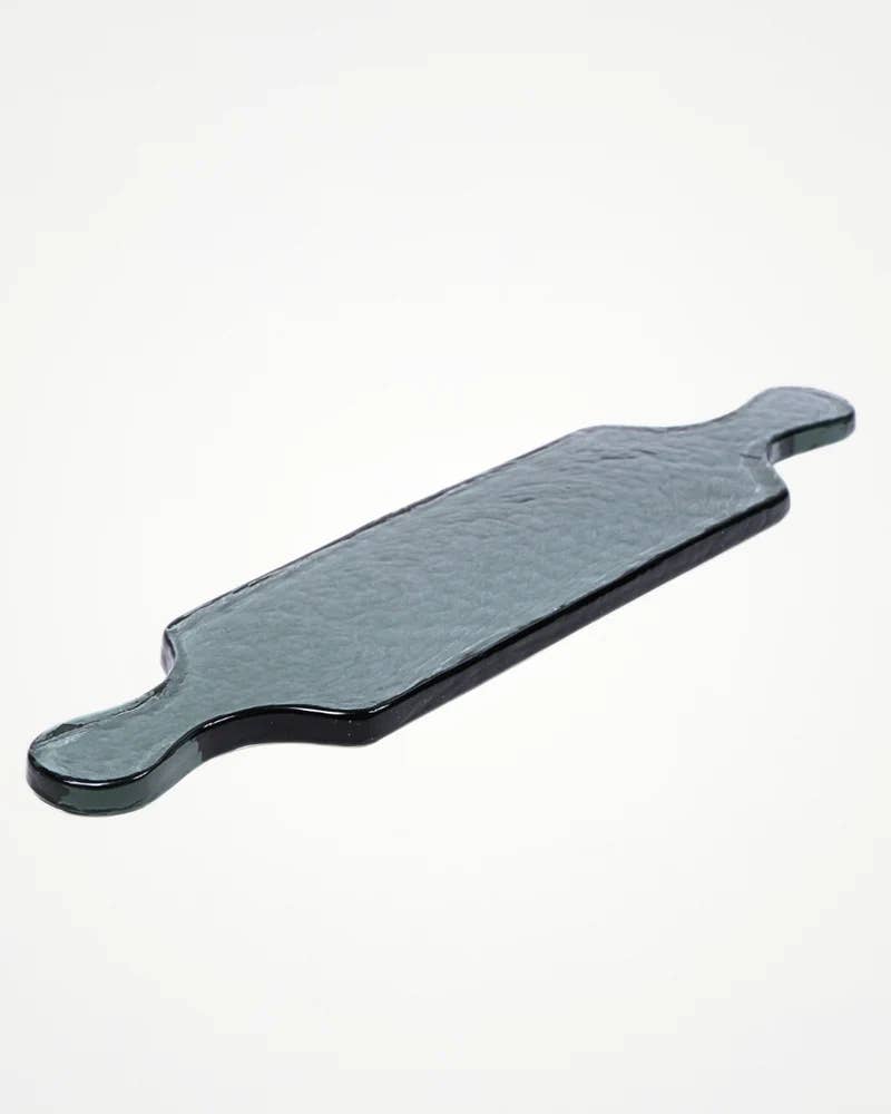 Hammered Glass Long Serving Board: Blue