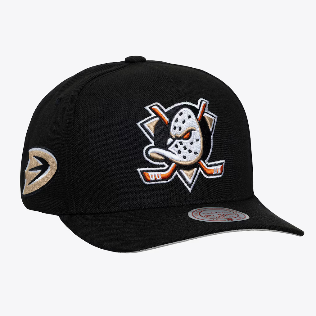 Anaheim Ducks Double Clutch Mitchell and Ness Pro Crown Snapback Hat