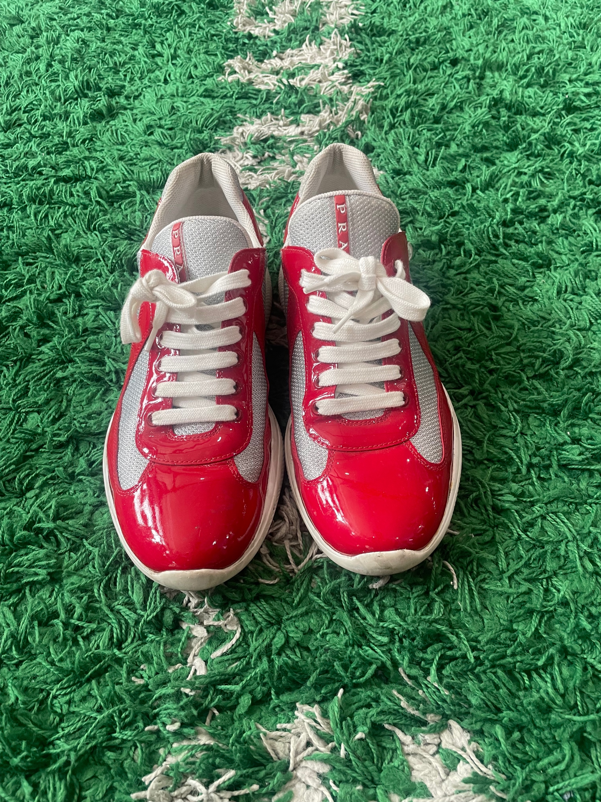 prada america cup red leather and technical fabric size 10 (used), size 10, used condition — photo 2 of 2