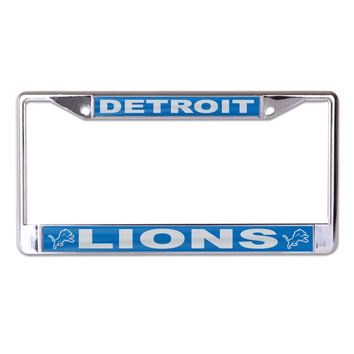 Detroit Lions Chrome License Plate Frame with Acrylic Inserts